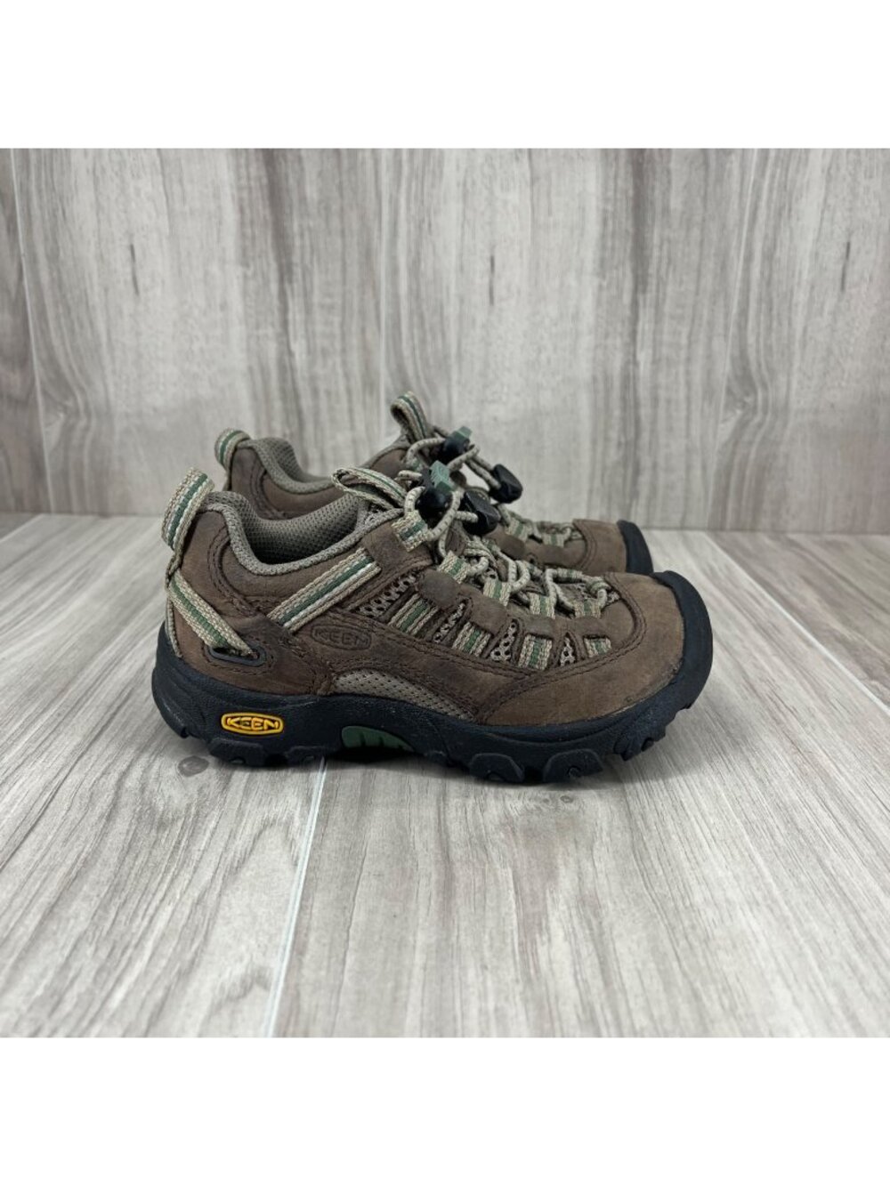 Keen Hiking Shoes Kids Toddler 9 Almosa Brown Leather Toggle Low Top Outdoor